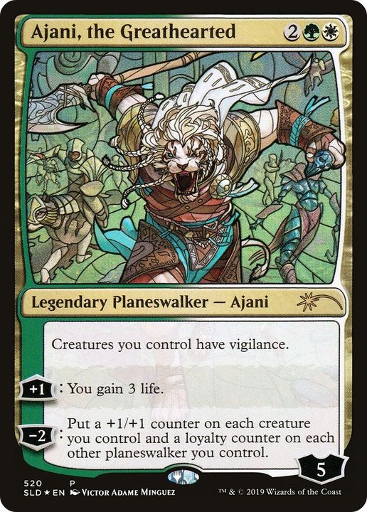 Ajani, the Greathearted in the group Magic the Gathering / Types / Colors / Multicolors / G, W at Proxyprinters.com (271)