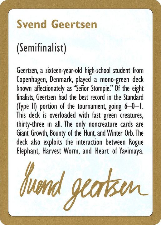 Svend Geertsen Bio in the group Magic the Gathering / Sets / World Championship Decks 1997 at Proxyprinters.com (2770)