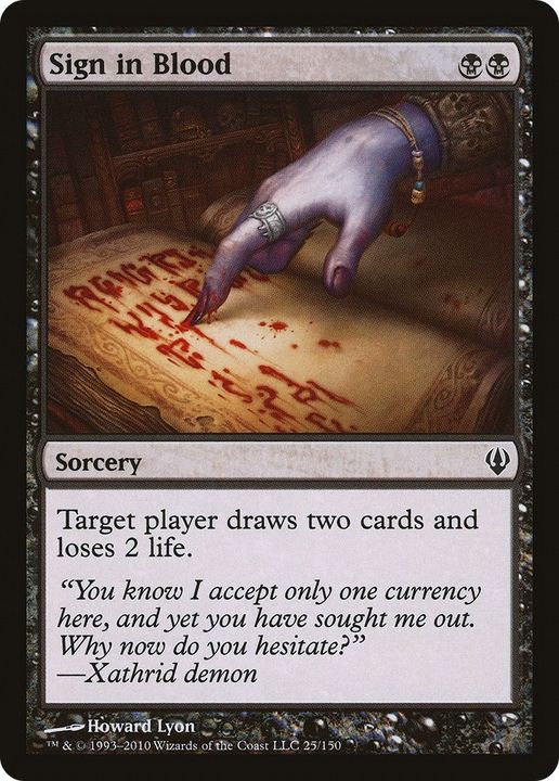 Sign in Blood in the group Magic the Gathering / Types / Colors / Black at Proxyprinters.com (27961)