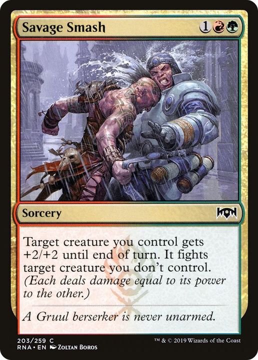 Savage Smash in the group Magic the Gathering / Types / Colors / Multicolors / G, R at Proxyprinters.com (27977)