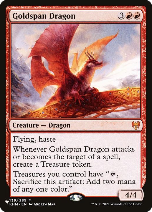 Goldspan Dragon in the group Magic the Gathering / Types / Colors / Red at Proxyprinters.com (28166)