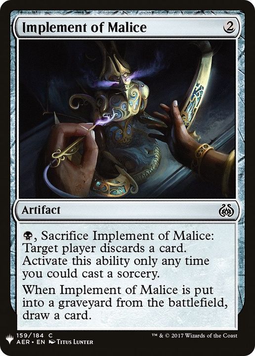 Implement of Malice in the group Magic the Gathering / Types / Artifacts / Artifact at Proxyprinters.com (29068)