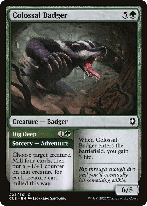 Colossal Badger // Dig Deep in the group Magic the Gathering / Types / Colors / Green at Proxyprinters.com (29115)