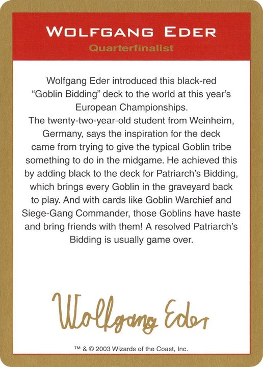 Wolfgang Eder Bio in the group Advanced search at Proxyprinters.com (30457)