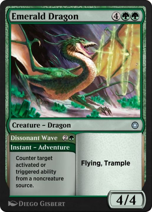 Emerald Dragon // Dissonant Wave in the group Magic the Gathering / Sets / Alchemy Horizons: Baldur's Gate at Proxyprinters.com (31094)