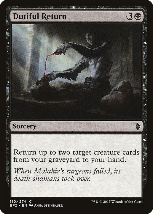 Dutiful Return in the group Magic the Gathering / Types / Colors / Black at Proxyprinters.com (31304)