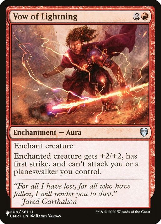 Vow of Lightning in the group Magic the Gathering / Types / Colors / Red at Proxyprinters.com (31813)