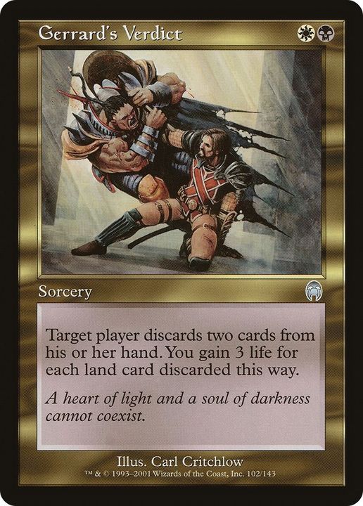 Gerrard's Verdict in the group Magic the Gathering / Types / Colors / Multicolors / B, W at Proxyprinters.com (32191)