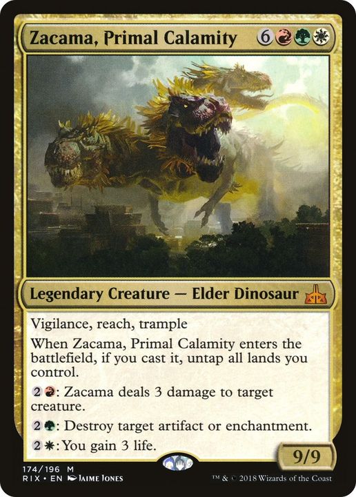 Zacama, Primal Calamity in the group Magic the Gathering / Types / Colors / Multicolors / G, R, W at Proxyprinters.com (33130)