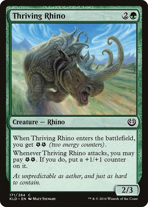 Thriving Rhino in the group Magic the Gathering / Types / Colors / Green at Proxyprinters.com (33183)