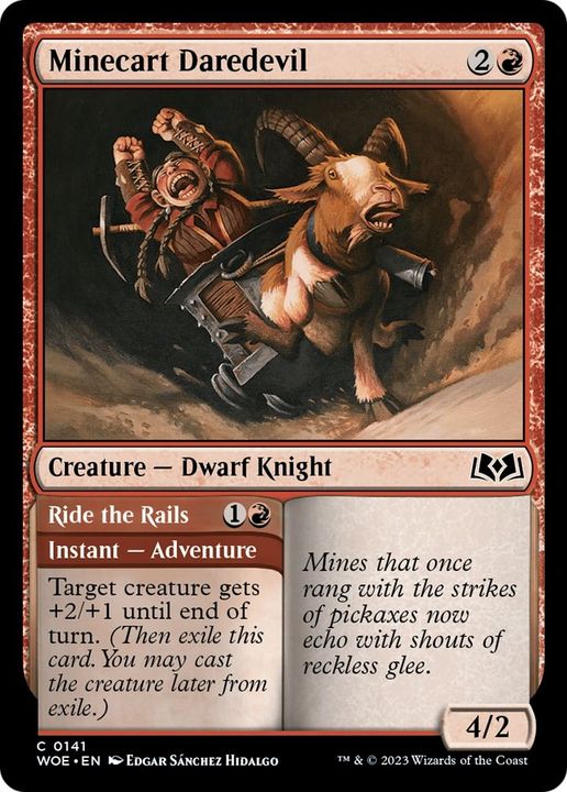 Minecart Daredevil // Ride the Rails in the group Magic the Gathering / Sets / Wilds of Eldraine Art Series at Proxyprinters.com (33323)