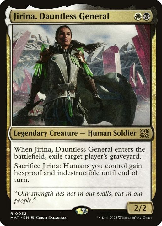 Jirina, Dauntless General in the group Magic the Gathering / Types / Colors / Multicolors / B, W at Proxyprinters.com (33650)