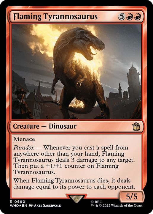 Flaming Tyrannosaurus in the group Magic the Gathering / Types / Colors / Red at Proxyprinters.com (34730)