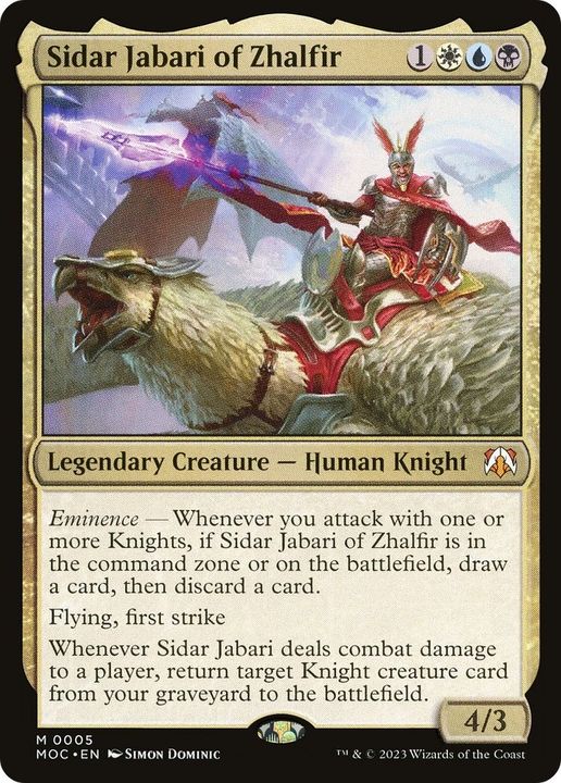 Sidar Jabari of Zhalfir in the group Magic the Gathering / Types / Colors / Multicolors / B, U, W at Proxyprinters.com (35033)