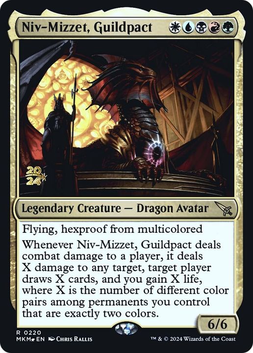 Niv-Mizzet, Guildpact in the group Magic the Gathering / Types / Colors / Multicolors / B, G, R, U, W at Proxyprinters.com (36369)