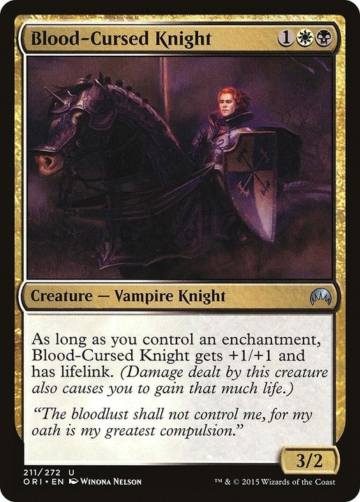 Blood-Cursed Knight in the group Magic the Gathering / Types / Colors / Multicolors / B, W at Proxyprinters.com (36668)