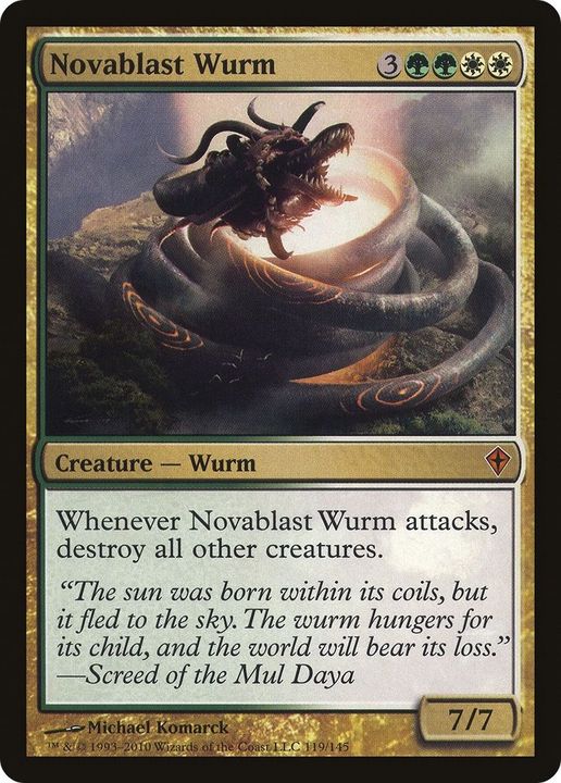 Novablast Wurm in the group Magic the Gathering / Types / Colors / Multicolors / G, W at Proxyprinters.com (36718)