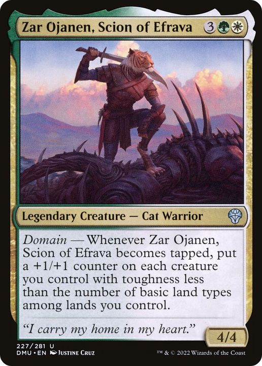 Zar Ojanen, Scion of Efrava in the group Magic the Gathering / Types / Colors / Multicolors / G, W at Proxyprinters.com (37218)