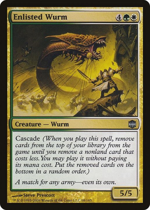 Enlisted Wurm in the group Magic the Gathering / Types / Colors / Multicolors / G, W at Proxyprinters.com (37434)