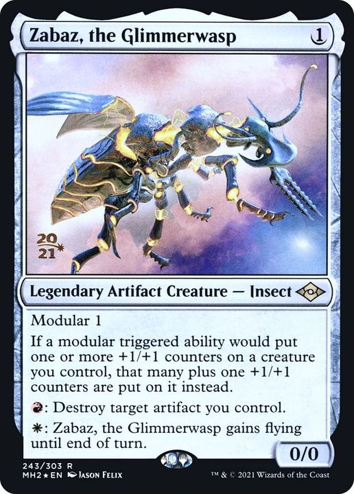 Zabaz, the Glimmerwasp in the group Magic the Gathering / Types / Artifacts / Legendary Artifact at Proxyprinters.com (38551)