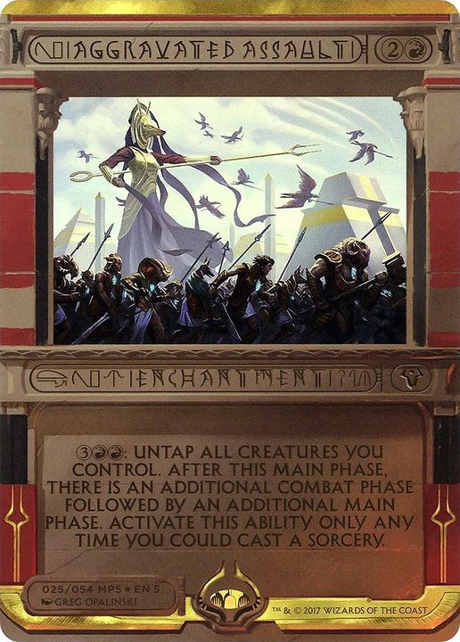 Aggravated Assault in the group Magic the Gathering / Sets / Amonkhet Invocations at Proxyprinters.com (39366)