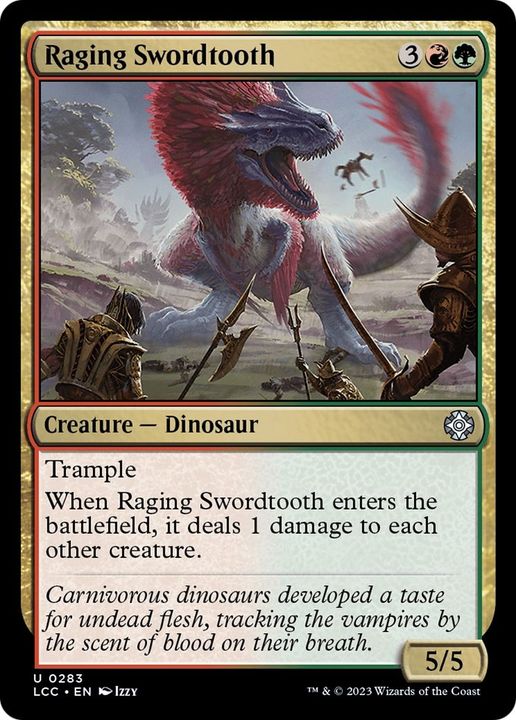 Raging Swordtooth in the group Magic the Gathering / Types / Colors / Multicolors / G, R at Proxyprinters.com (39431)