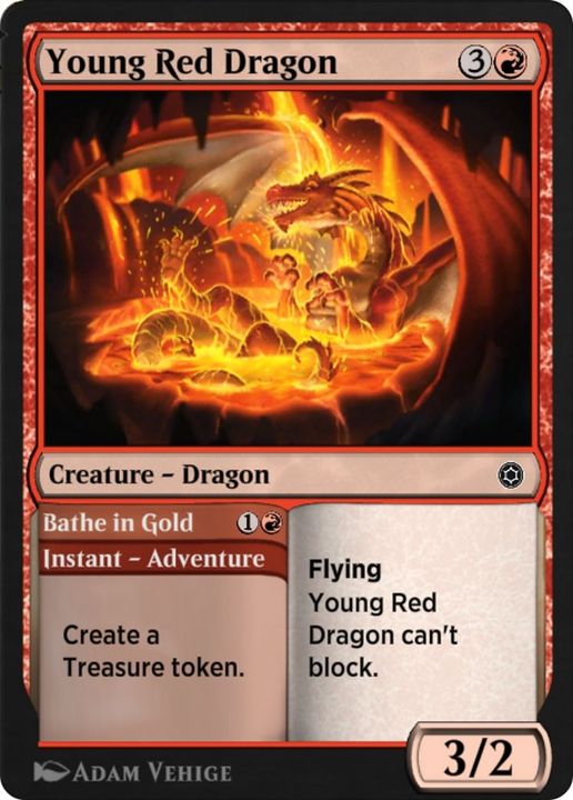 Young Red Dragon // Bathe in Gold in the group Magic the Gathering / Types / Colors / Red at Proxyprinters.com (4028)