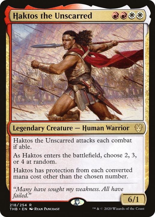 Haktos the Unscarred in the group Magic the Gathering / Types / Colors / Multicolors / R, W at Proxyprinters.com (40842)