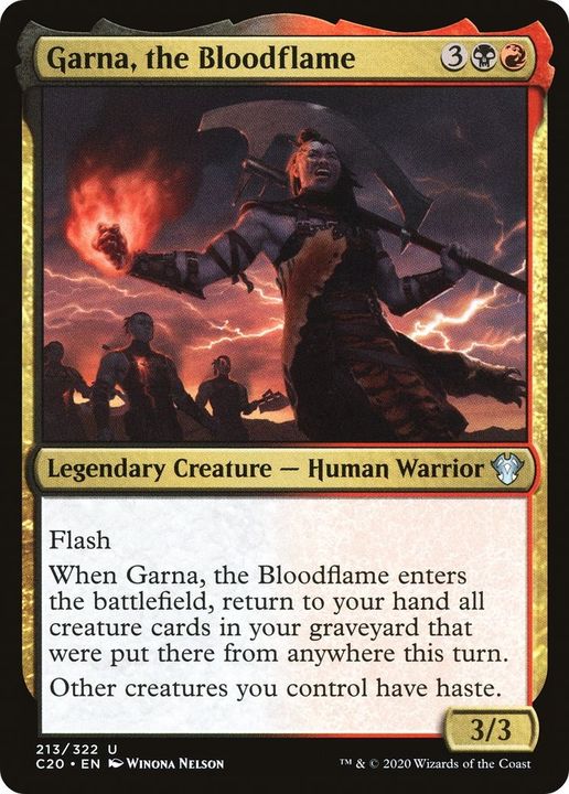 Garna, the Bloodflame in the group Magic the Gathering / Sets / Commander 2020 at Proxyprinters.com (40851)