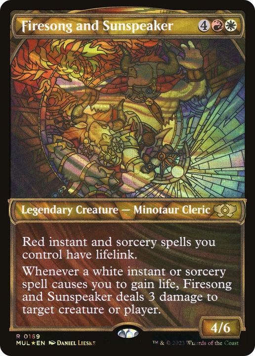 Firesong and Sunspeaker in the group Magic the Gathering / Types / Colors / Multicolors / R, W at Proxyprinters.com (41418)