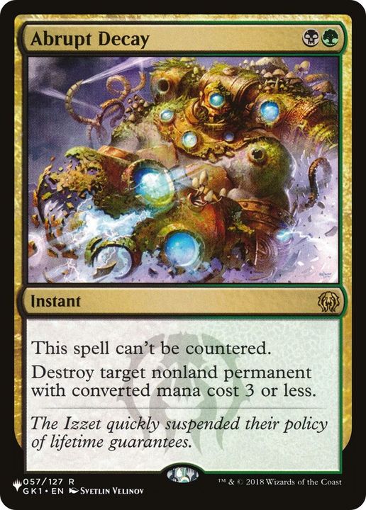 Abrupt Decay in the group Magic the Gathering / Types / Colors / Multicolors / B, G at Proxyprinters.com (41466)