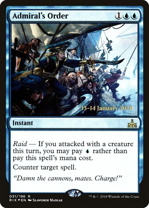 Admiral's Order in the group Magic the Gathering / Types / Colors / Blue at Proxyprinters.com (41598)