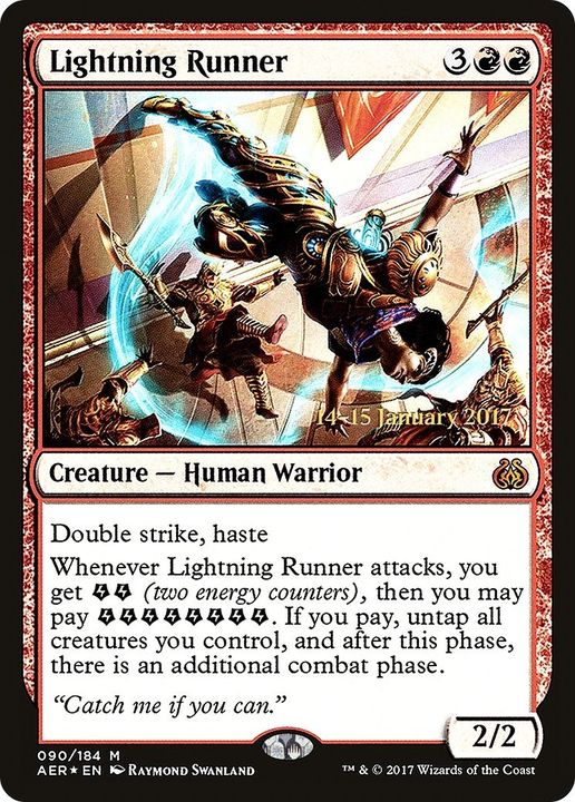 Lightning Runner in the group Magic the Gathering / Sets / Aether Revolt Promos at Proxyprinters.com (4173)