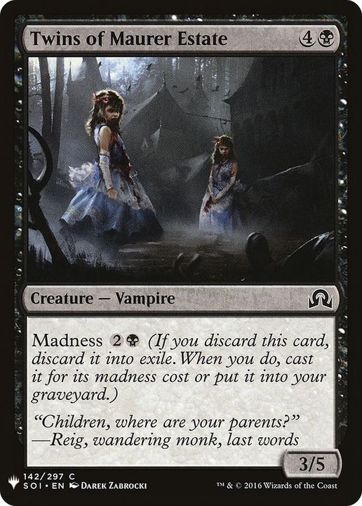 Twins of Maurer Estate in the group Magic the Gathering / Types / Colors / Black at Proxyprinters.com (41763)