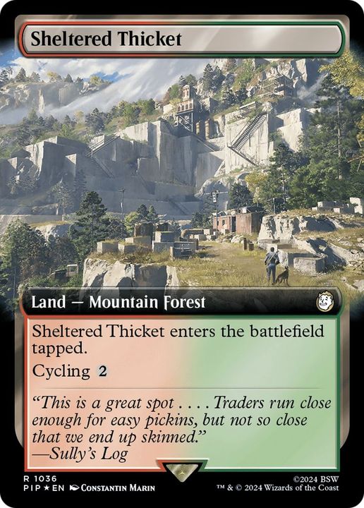 Sheltered Thicket in the group Magic the Gathering / Types / Land / Forest at Proxyprinters.com (43031)