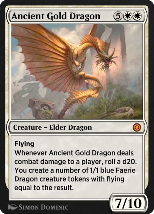 Ancient Gold Dragon in the group Magic the Gathering / Sets / Alchemy Horizons: Baldur's Gate at Proxyprinters.com (43614)