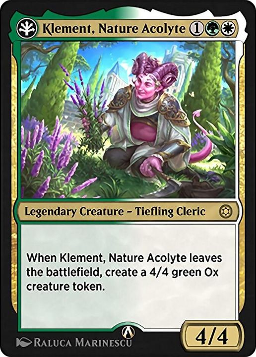 Klement, Nature Acolyte in the group Magic the Gathering / Types / Colors / Multicolors / G, W at Proxyprinters.com (43869)