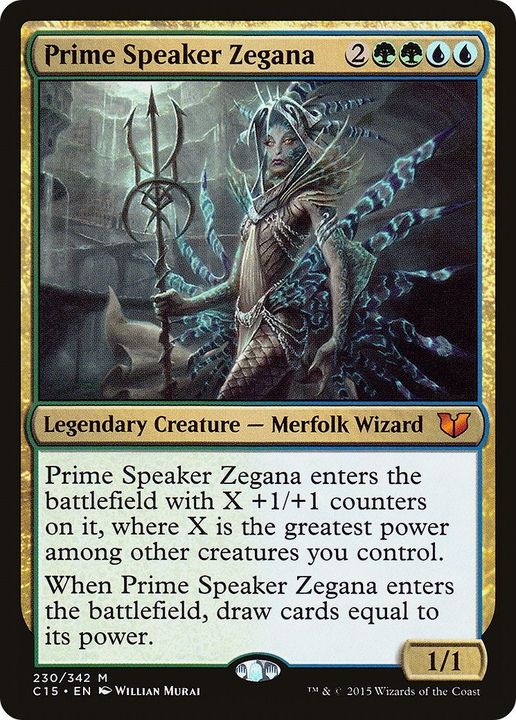 Prime Speaker Zegana in the group Magic the Gathering / Types / Colors / Multicolors / G, U at Proxyprinters.com (44997)