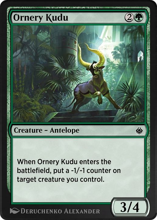 Ornery Kudu in the group Magic the Gathering / Types / Colors / Green at Proxyprinters.com (45242)