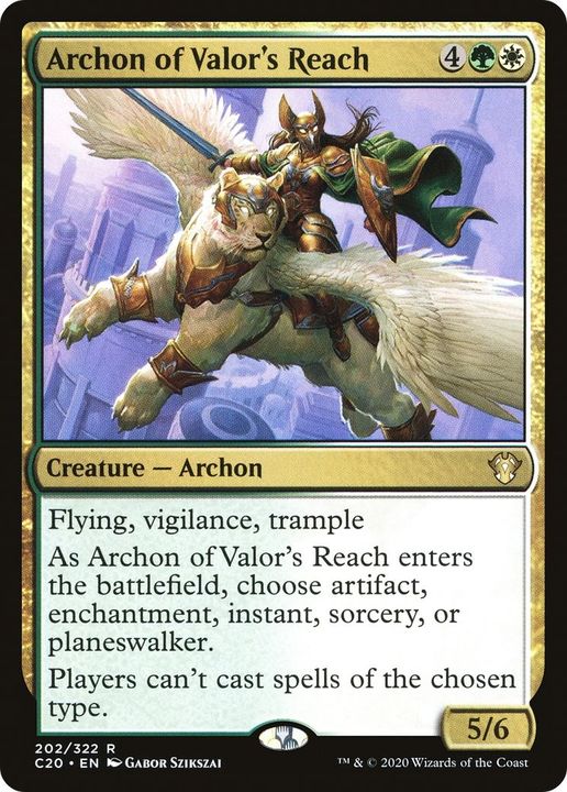 Archon of Valor's Reach in the group Magic the Gathering / Types / Colors / Multicolors / G, W at Proxyprinters.com (46349)