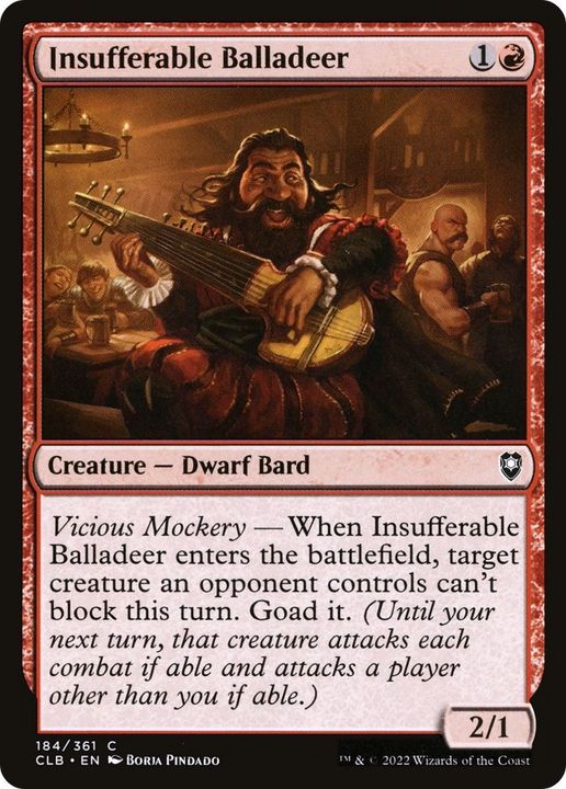 Insufferable Balladeer in the group Magic the Gathering / Types / Colors / Red at Proxyprinters.com (4713)