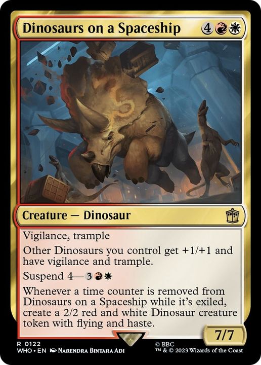 Dinosaurs on a Spaceship in the group Magic the Gathering / Types / Colors / Multicolors / R, W at Proxyprinters.com (47131)