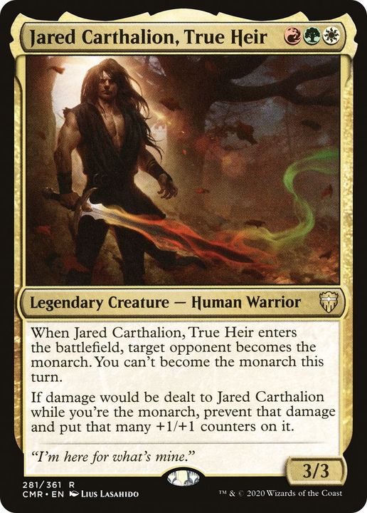 Jared Carthalion, True Heir in the group Magic the Gathering / Types / Colors / Multicolors / G, R, W at Proxyprinters.com (47257)