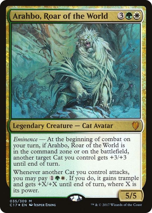 Arahbo, Roar of the World in the group Magic the Gathering / Sets / Commander 2017 at Proxyprinters.com (47295)