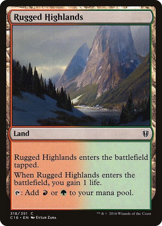 Rugged Highlands in the group Magic the Gathering / Sets / Commander 2016 at Proxyprinters.com (47474)