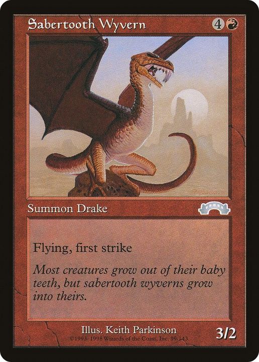 Sabertooth Wyvern in the group Magic the Gathering / Types / Colors / Red at Proxyprinters.com (48335)