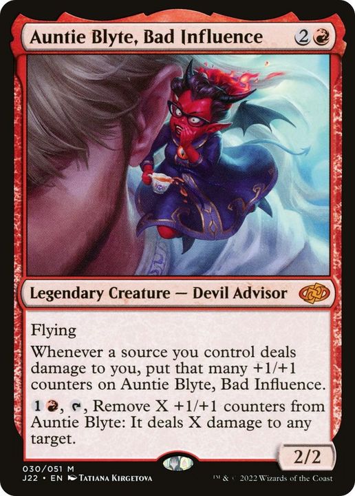 Auntie Blyte, Bad Influence in the group Magic the Gathering / Types / Colors / Red at Proxyprinters.com (48688)