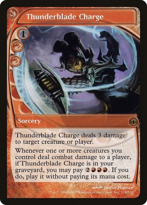 Thunderblade Charge in the group Magic the Gathering / Types / Colors / Red at Proxyprinters.com (49815)