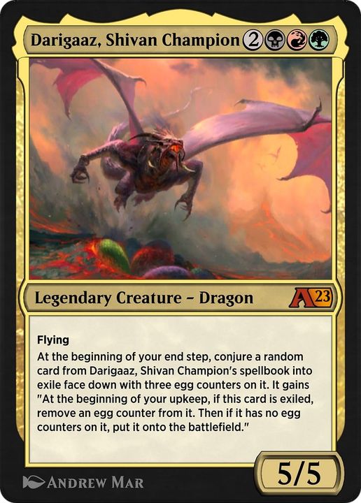 Darigaaz, Shivan Champion in the group Magic the Gathering / Types / Colors / Multicolors / B, G, R at Proxyprinters.com (49878)