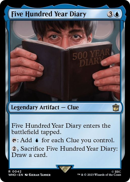 Five Hundred Year Diary in the group Magic the Gathering / Types / Artifacts / Legendary Artifact at Proxyprinters.com (50260)